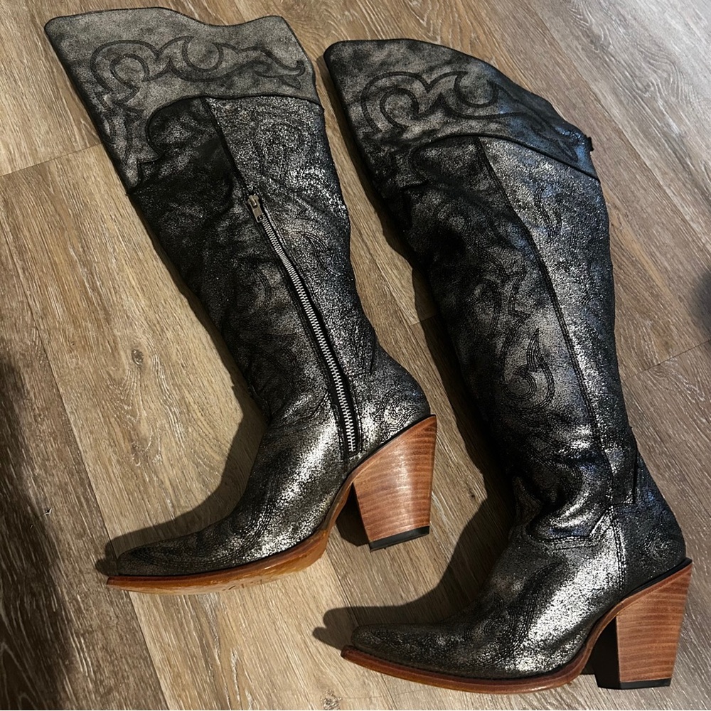 CORRAL WOMEN'S METALLIC TALL WESTERN BOOTS - SNIP TOE - Picture 4 of 5